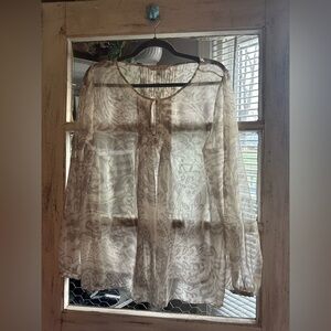 B1 Cabi | Sheer Blouse with Abstract/Floral Pattern